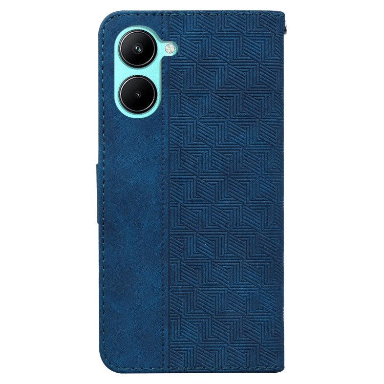 For Realme C33 Geometric Embossed Flip Leather Phone Case