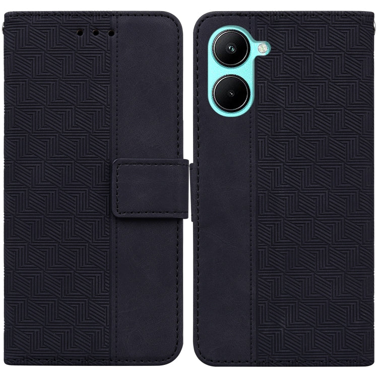 For Realme C33 Geometric Embossed Flip Leather Phone Case