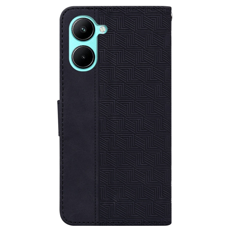 For Realme C33 Geometric Embossed Flip Leather Phone Case