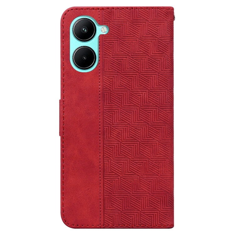 For Realme C33 Geometric Embossed Flip Leather Phone Case