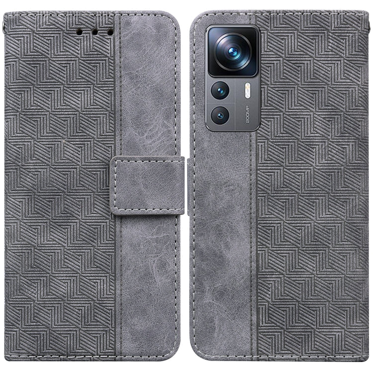 For Xiaomi 12T Pro Geometric Embossed Flip Leather Phone Case