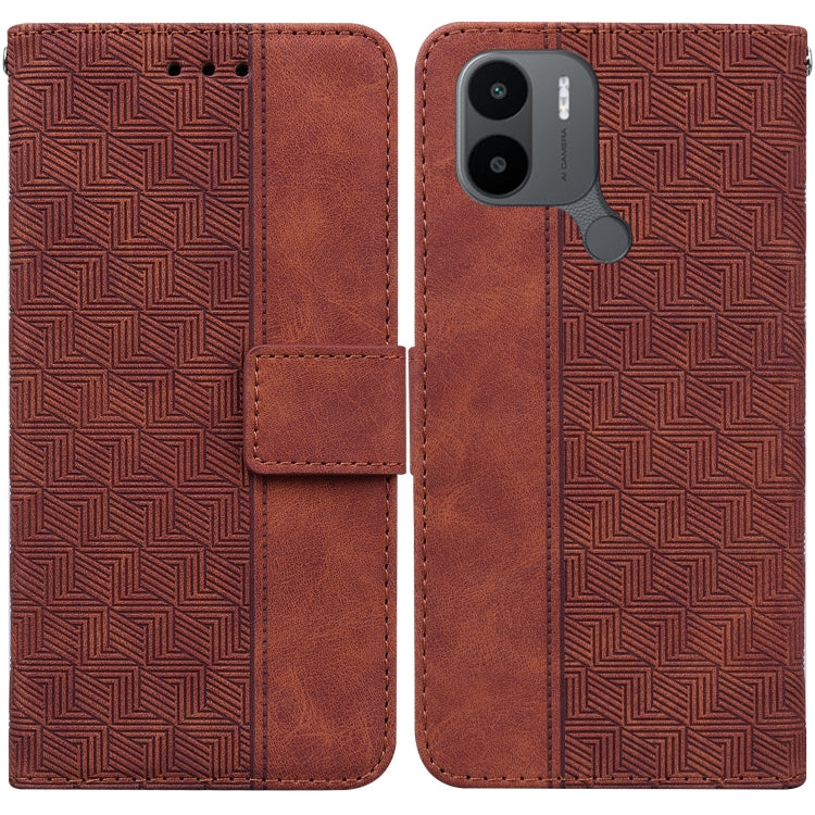 For Xiaomi Redmi A1+ Geometric Embossed Flip Leather Phone Case