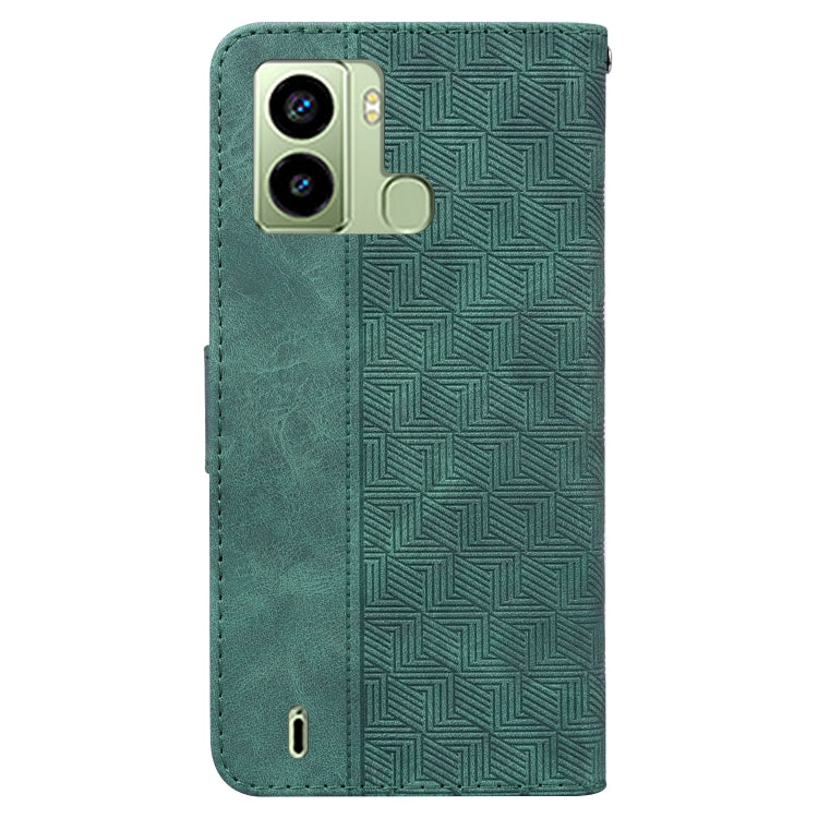 For Tecno Pop 6 Fingerprint Geometric Embossed Flip Leather Phone Case