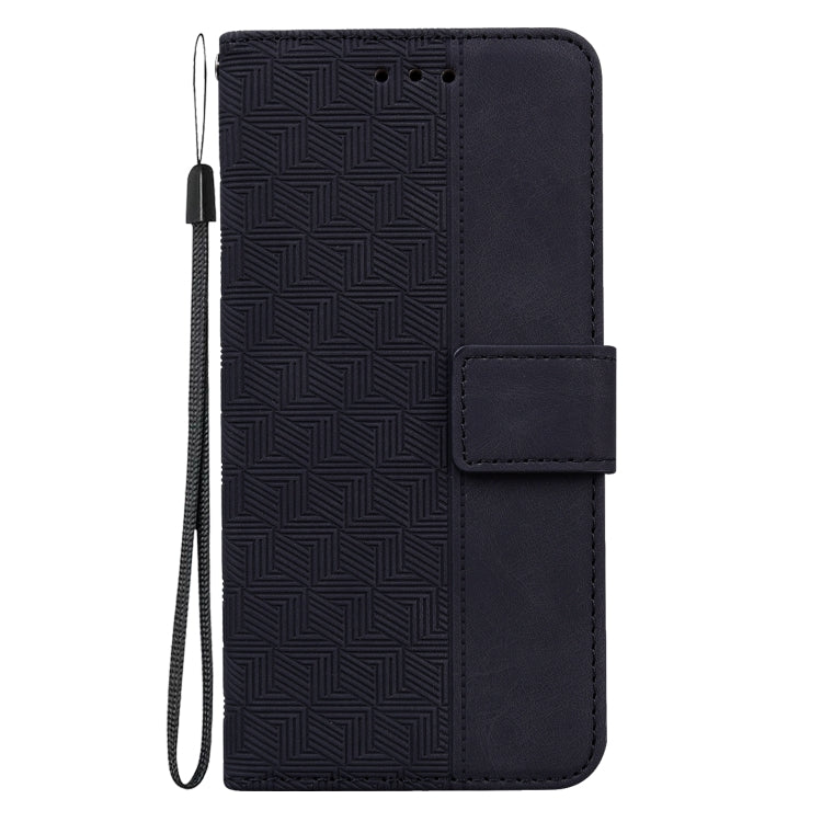 For Tecno Pop 6 Fingerprint Geometric Embossed Flip Leather Phone Case
