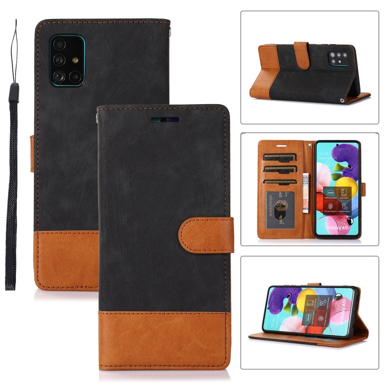 For Samsung Galaxy A51 4G Splicing Leather Phone Case