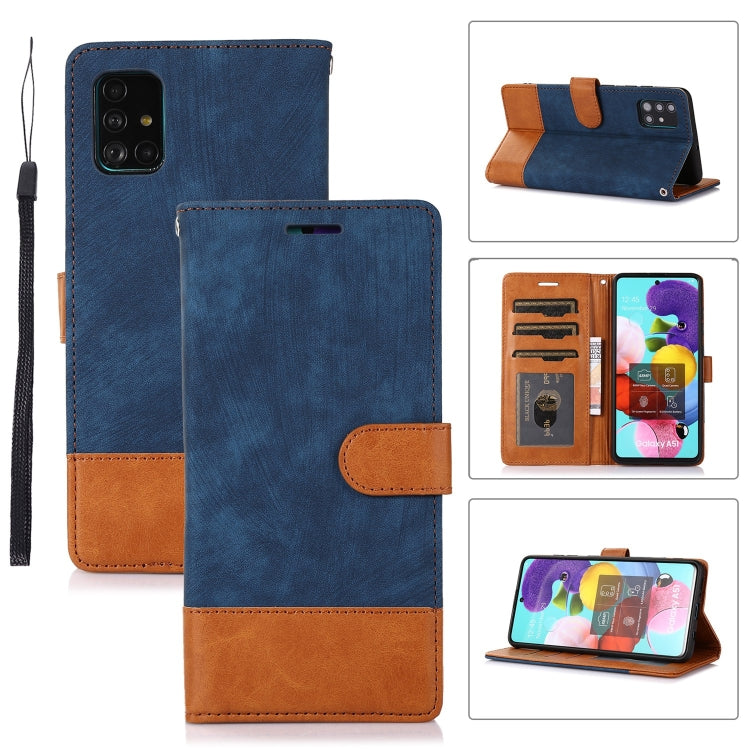 For Samsung Galaxy A51 4G Splicing Leather Phone Case