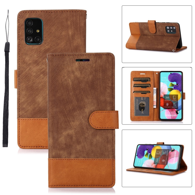 For Samsung Galaxy A51 4G Splicing Leather Phone Case