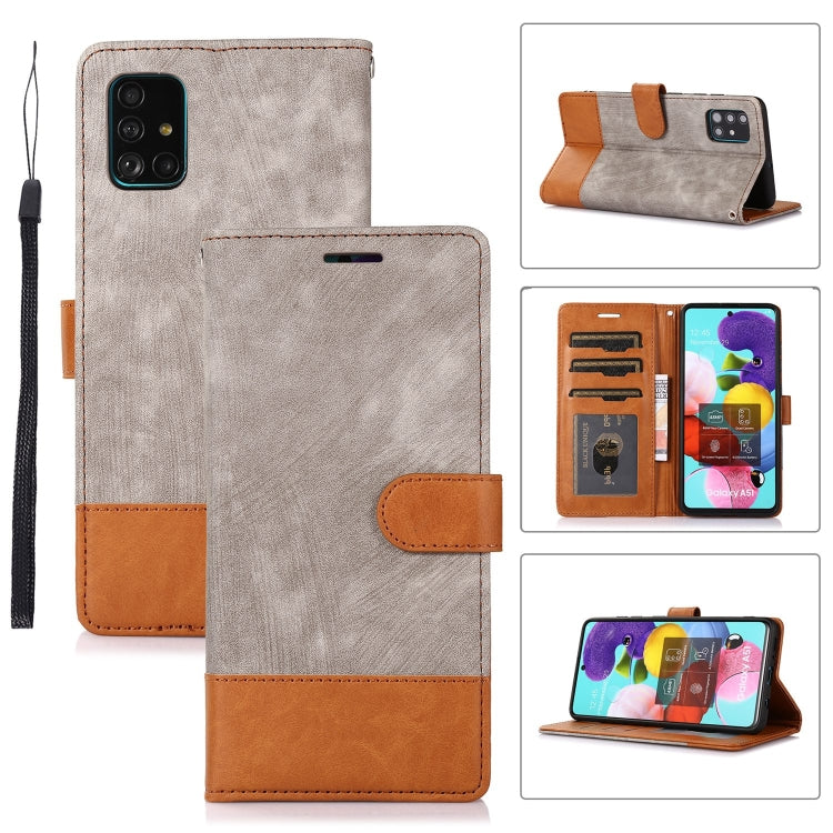 For Samsung Galaxy A51 4G Splicing Leather Phone Case