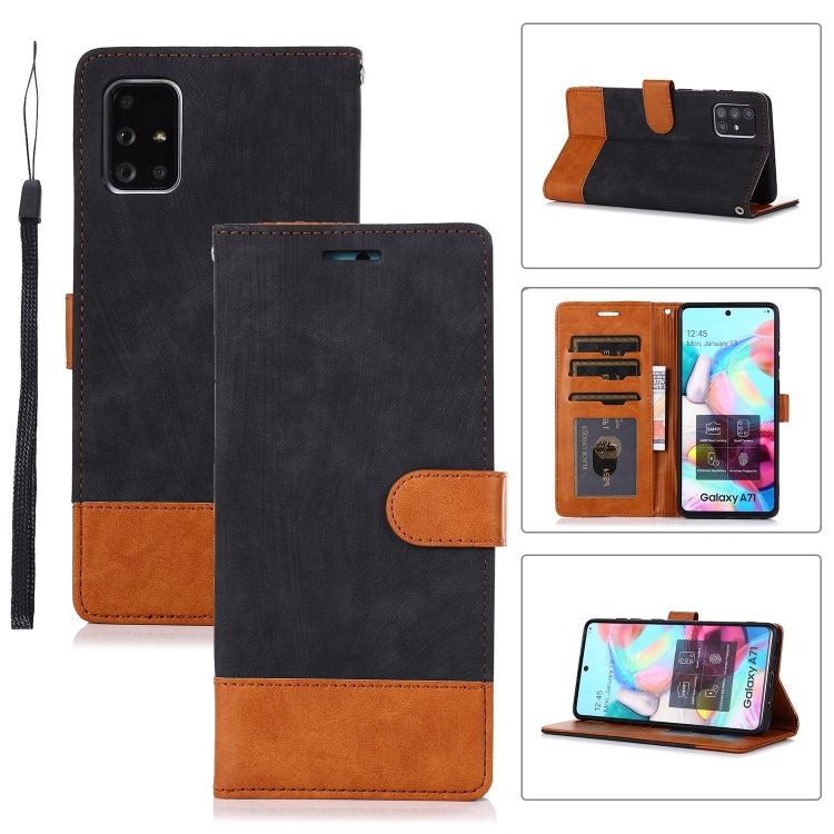 For Samsung Galaxy A71 Splicing Leather Phone Case
