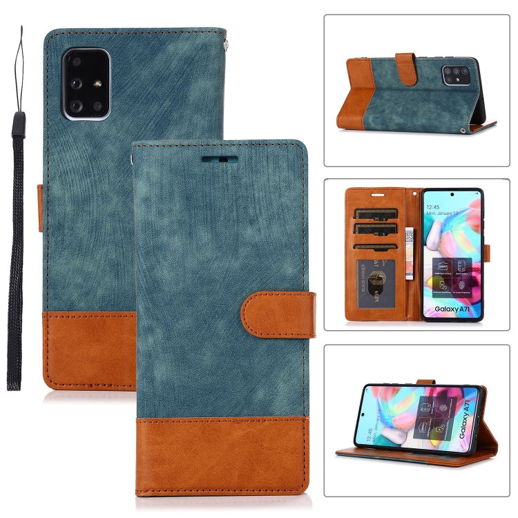 For Samsung Galaxy A71 Splicing Leather Phone Case