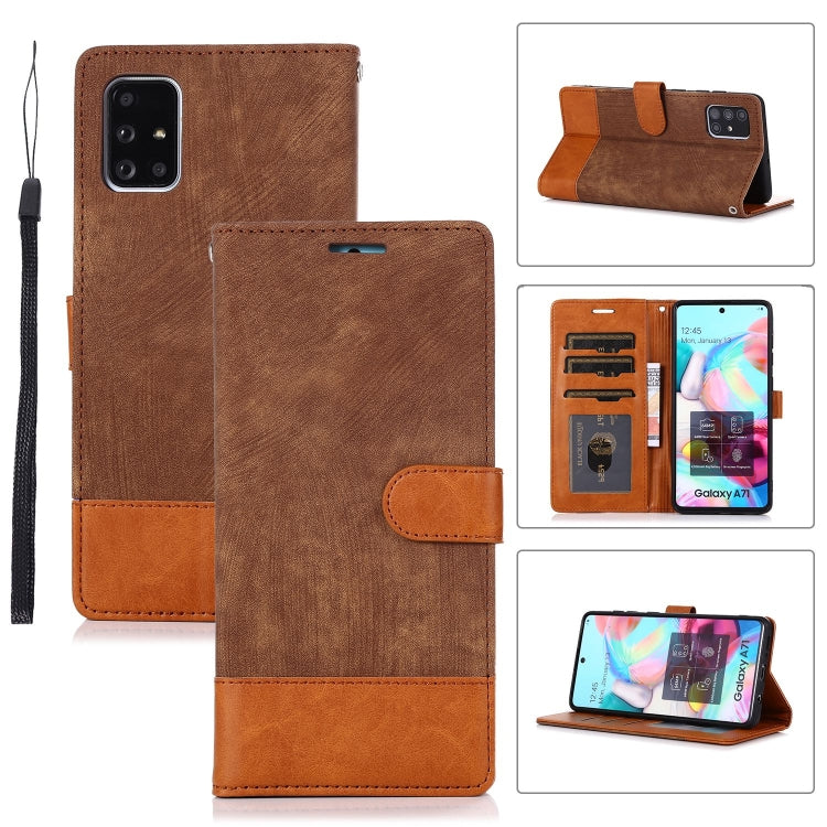 For Samsung Galaxy A71 Splicing Leather Phone Case