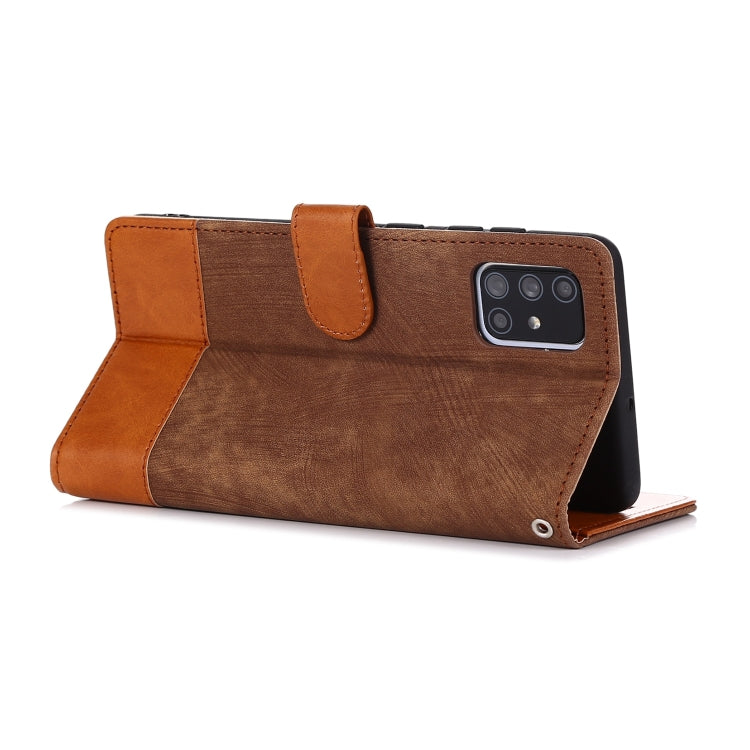 For Samsung Galaxy A71 Splicing Leather Phone Case
