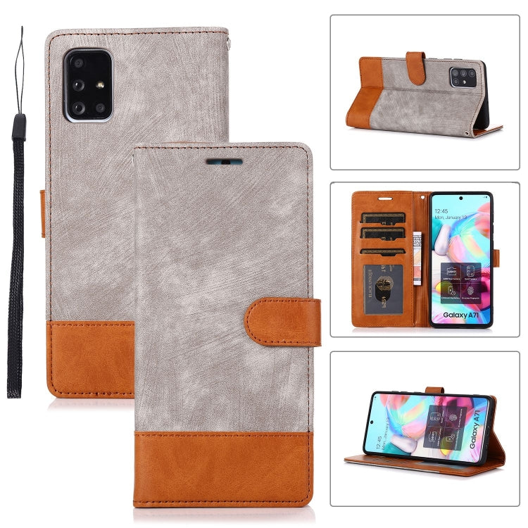 For Samsung Galaxy A71 Splicing Leather Phone Case