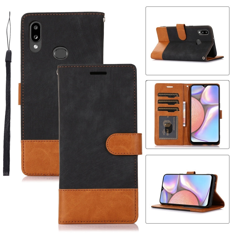 For Samsung Galaxy A10s Splicing Leather Phone Case