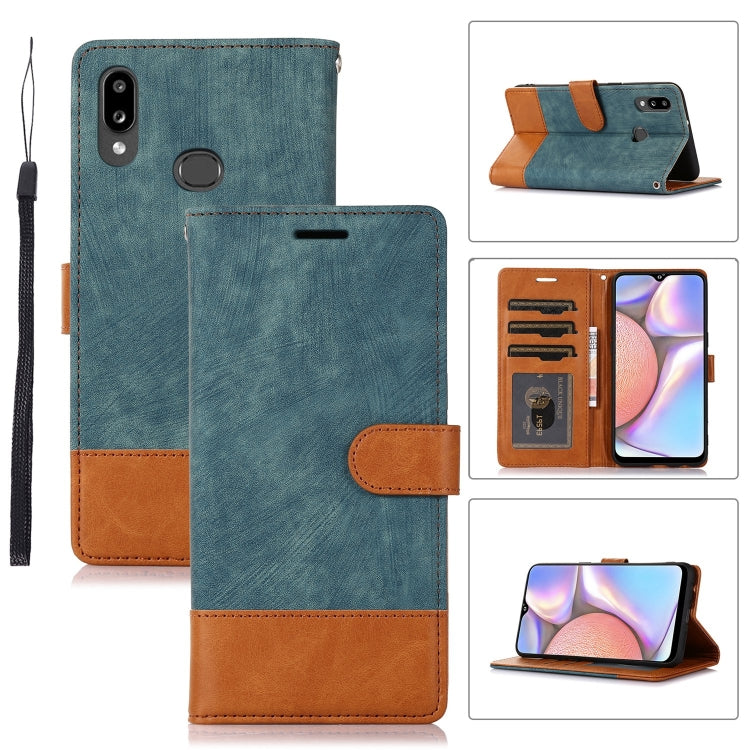 For Samsung Galaxy A10s Splicing Leather Phone Case
