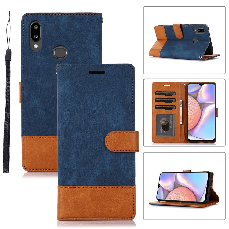 For Samsung Galaxy A10s Splicing Leather Phone Case