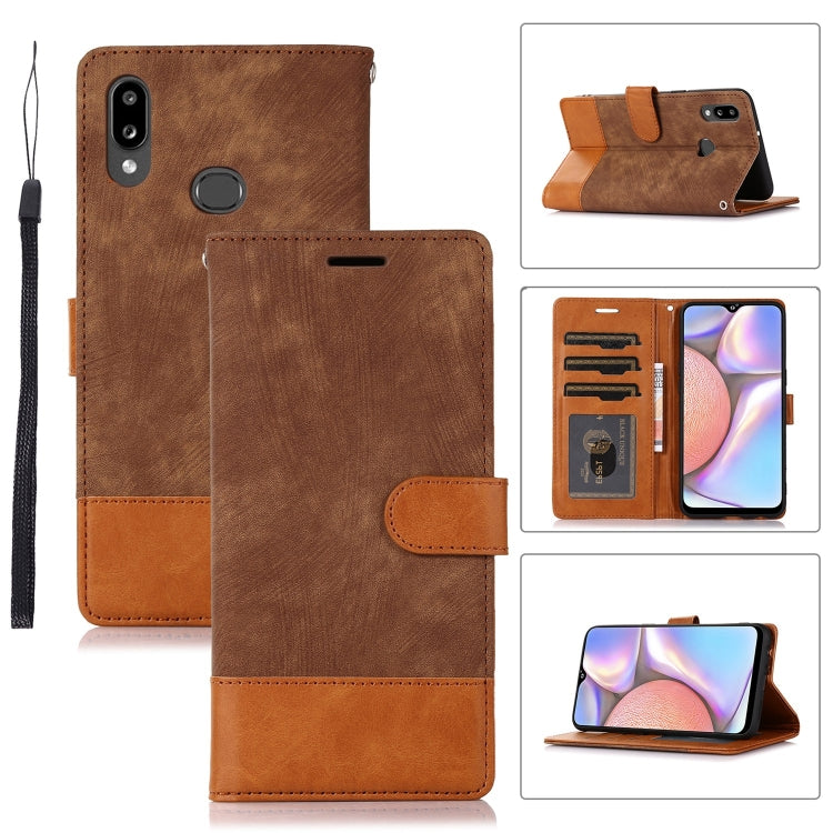 For Samsung Galaxy A10s Splicing Leather Phone Case