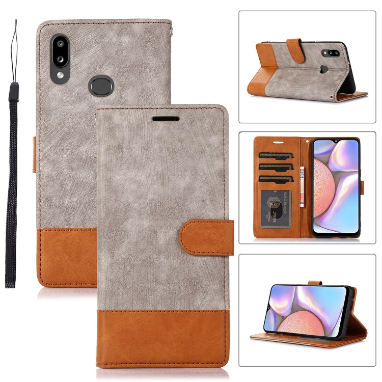For Samsung Galaxy A10s Splicing Leather Phone Case