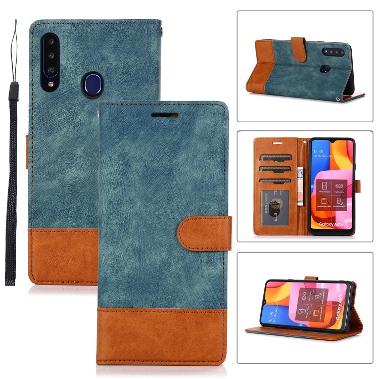 For Samsung Galaxy A20s Splicing Leather Phone Case