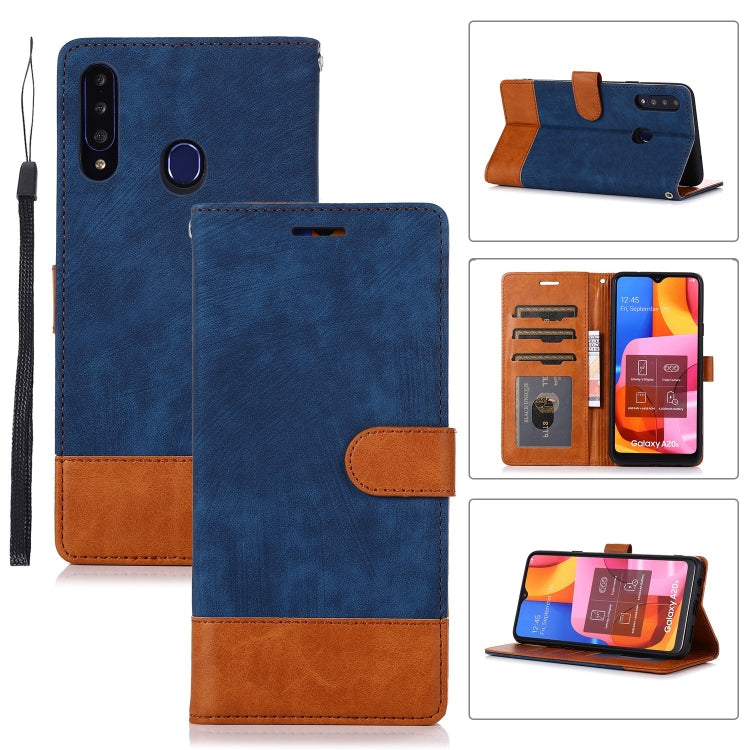 For Samsung Galaxy A20s Splicing Leather Phone Case