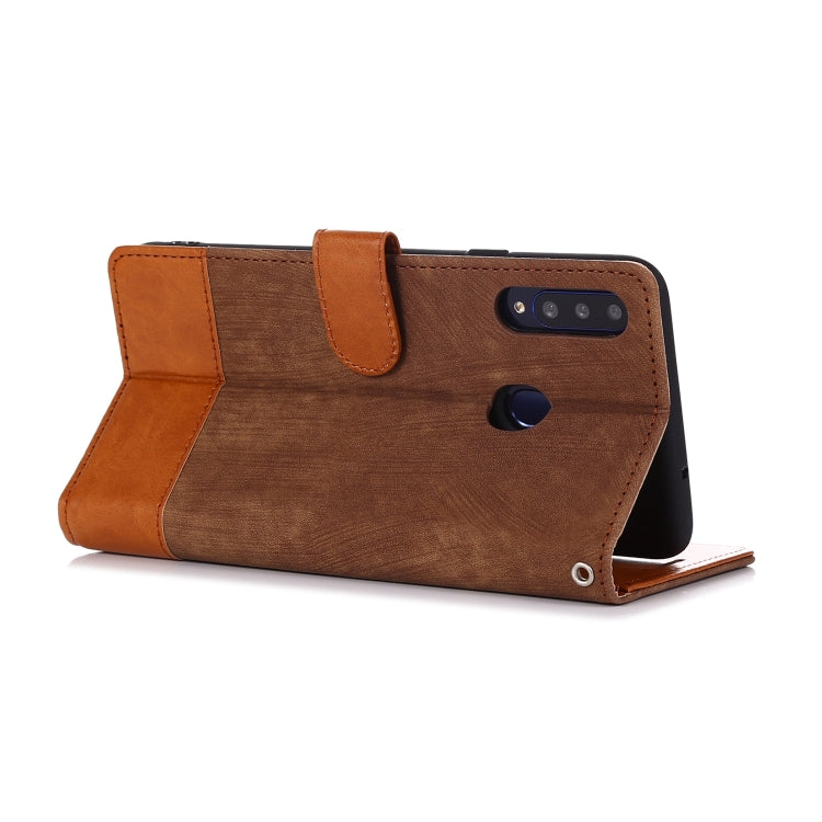 For Samsung Galaxy A20s Splicing Leather Phone Case