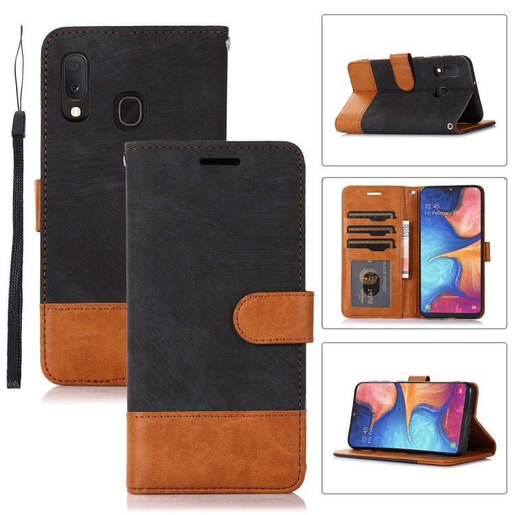 For Samsung Galaxy A20e Splicing Leather Phone Case