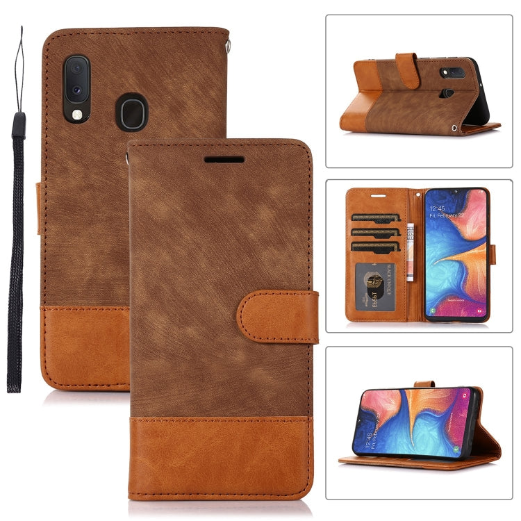 For Samsung Galaxy A20e Splicing Leather Phone Case