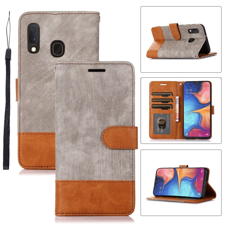 For Samsung Galaxy A20e Splicing Leather Phone Case