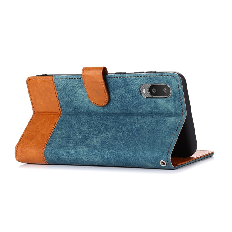 For Samsung Galaxy A02 Splicing Leather Phone Case