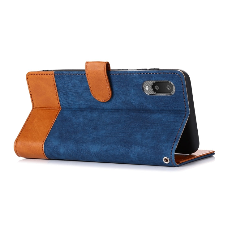 For Samsung Galaxy A02 Splicing Leather Phone Case