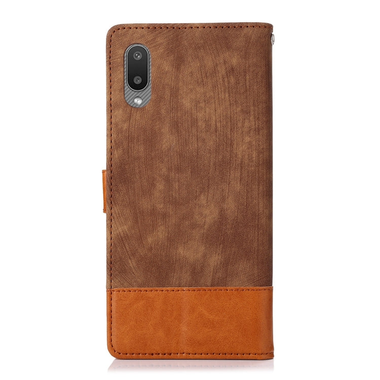For Samsung Galaxy A02 Splicing Leather Phone Case