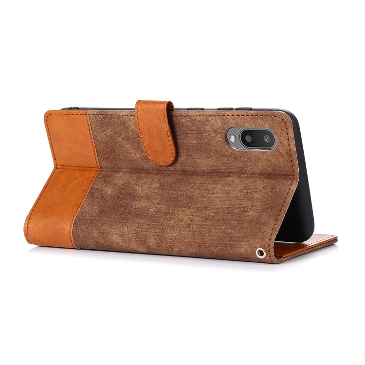 For Samsung Galaxy A02 Splicing Leather Phone Case