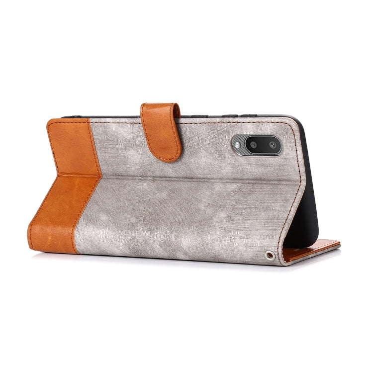 For Samsung Galaxy A02 Splicing Leather Phone Case