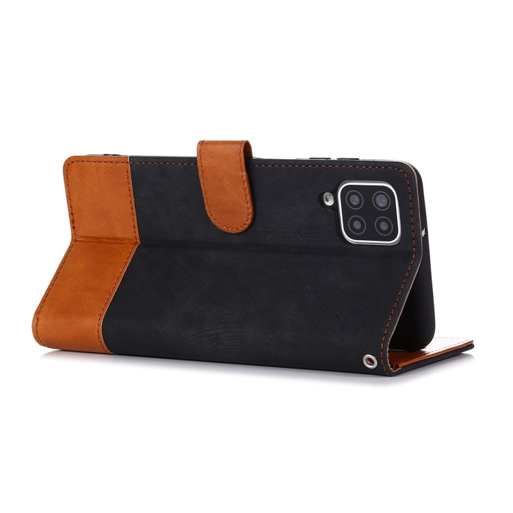 For Samsung Galaxy A12 Splicing Leather Phone Case
