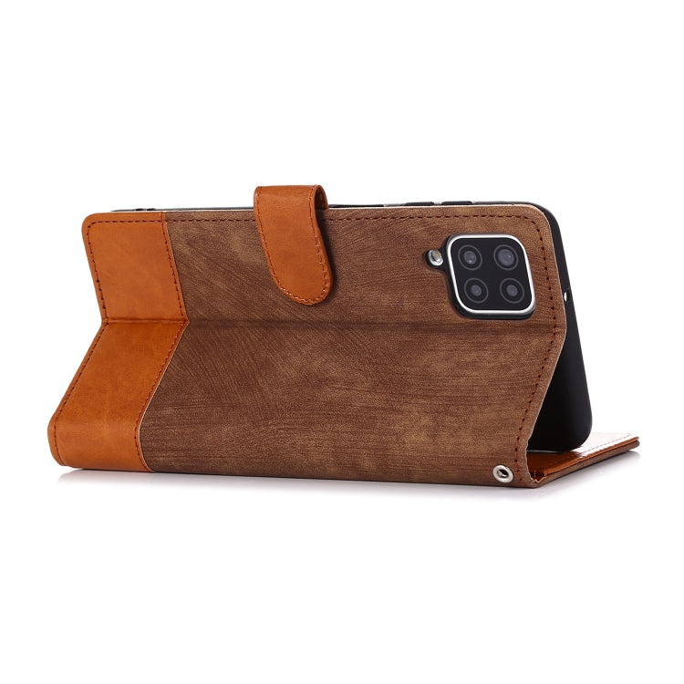 For Samsung Galaxy A12 Splicing Leather Phone Case