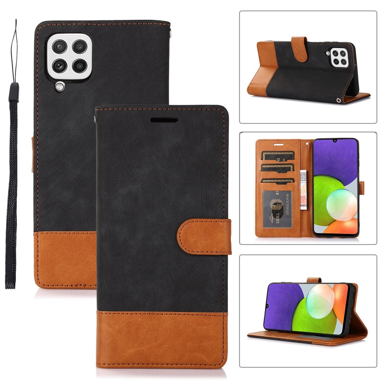 For Samsung Galaxy A22 4G Splicing Leather Phone Case