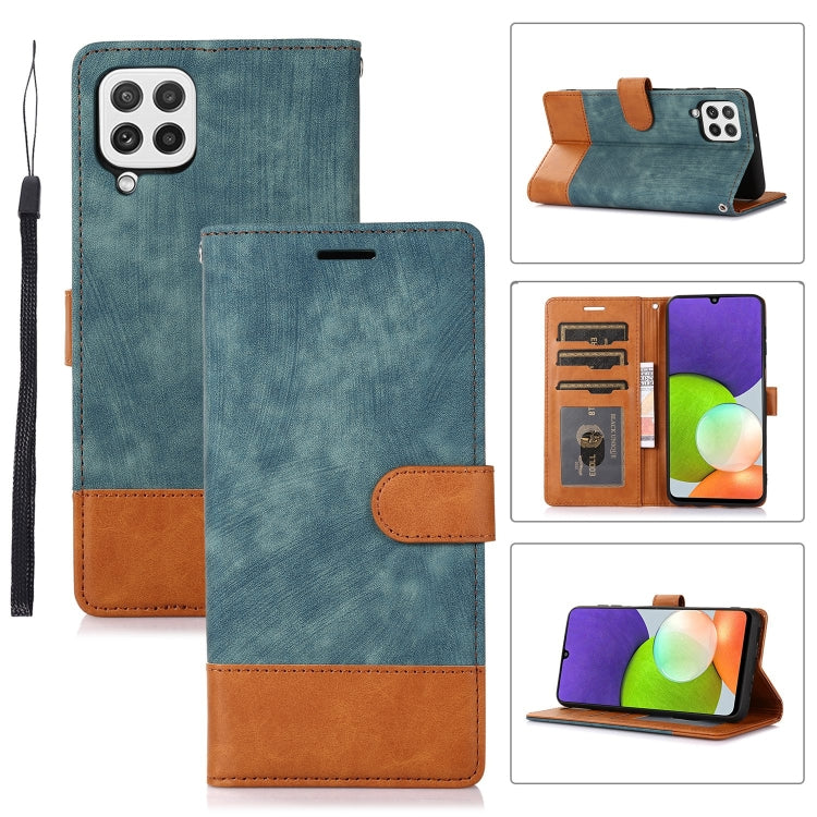 For Samsung Galaxy A22 4G Splicing Leather Phone Case
