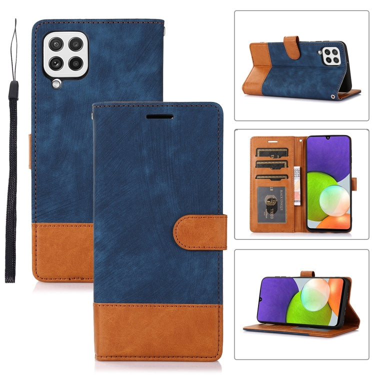 For Samsung Galaxy A22 4G Splicing Leather Phone Case