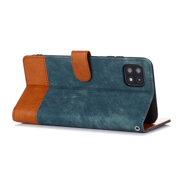 For Samsung Galaxy A22 5G Splicing Leather Phone Case