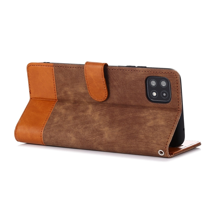 For Samsung Galaxy A22 5G Splicing Leather Phone Case