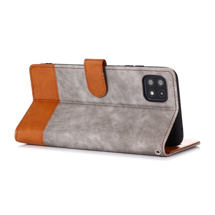 For Samsung Galaxy A22 5G Splicing Leather Phone Case