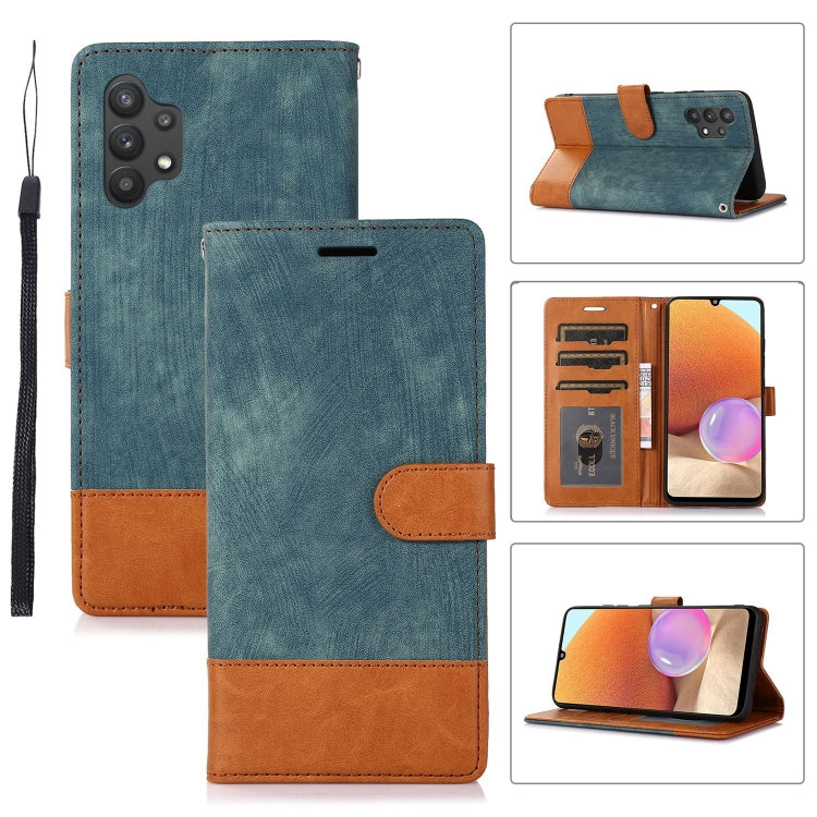 For Samsung Galaxy A32 4G Splicing Leather Phone Case