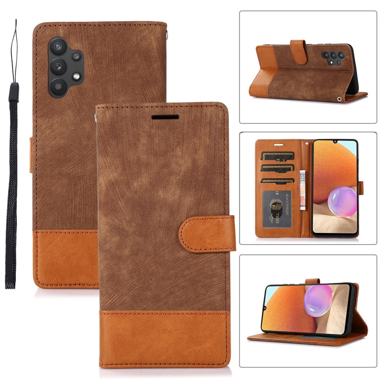 For Samsung Galaxy A32 4G Splicing Leather Phone Case