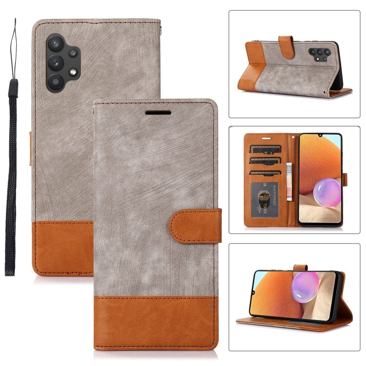 For Samsung Galaxy A32 4G Splicing Leather Phone Case