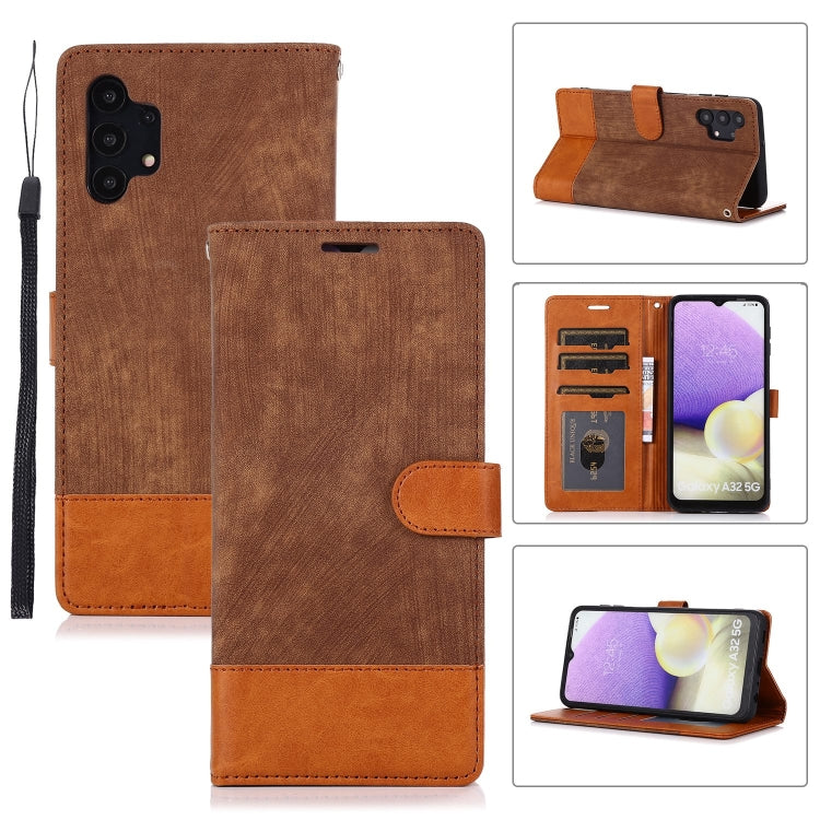 For Samsung Galaxy A32 5G Splicing Leather Phone Case