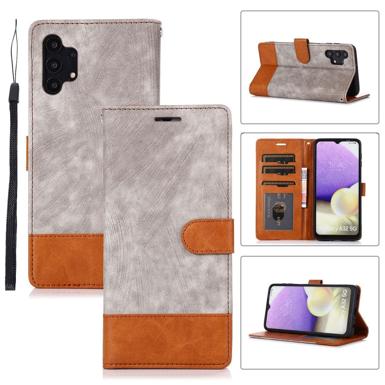 For Samsung Galaxy A32 5G Splicing Leather Phone Case