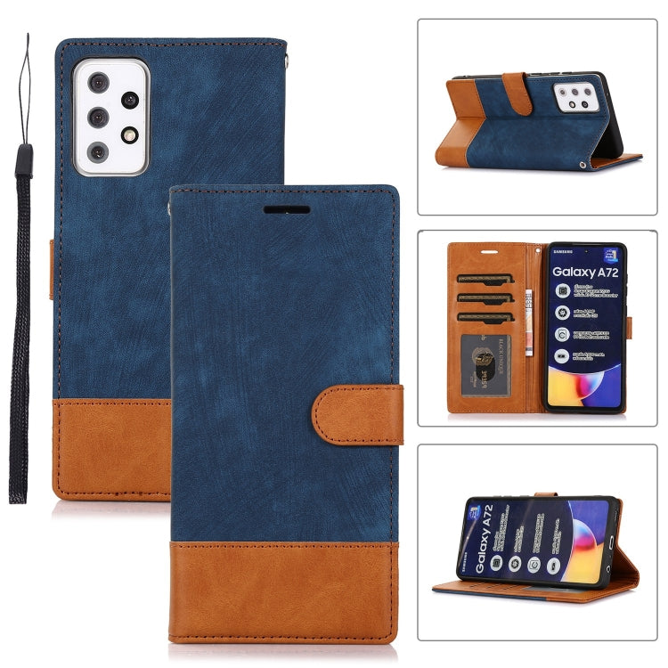 For Samsung Galaxy A72 5G / 4G Splicing Leather Phone Case