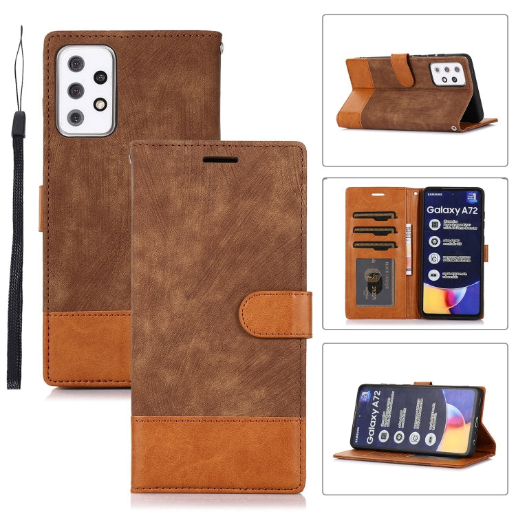 For Samsung Galaxy A72 5G / 4G Splicing Leather Phone Case