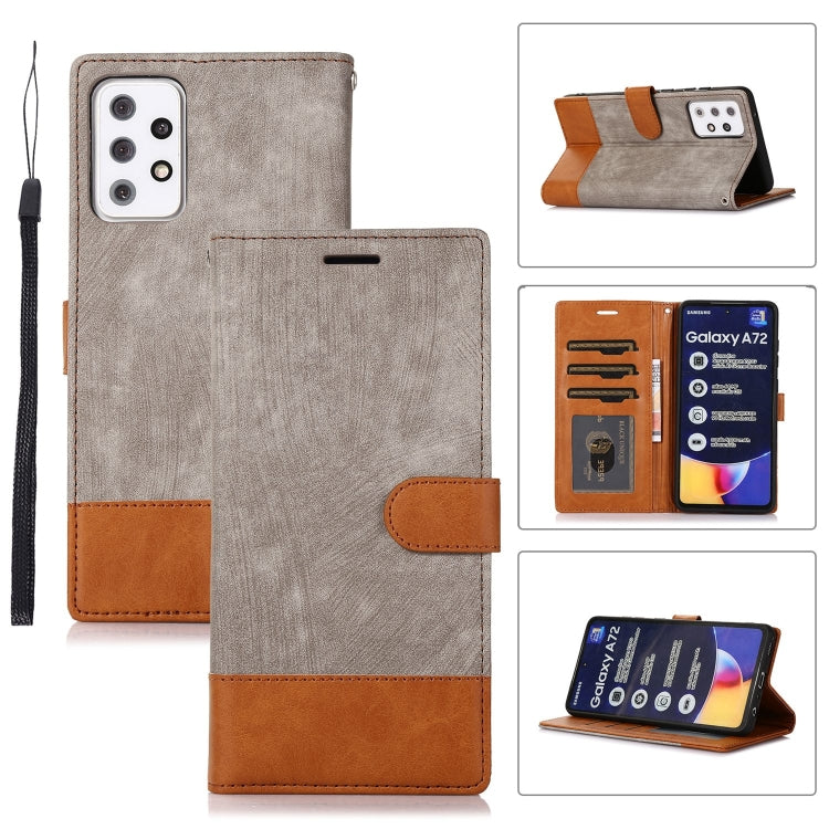 For Samsung Galaxy A72 5G / 4G Splicing Leather Phone Case