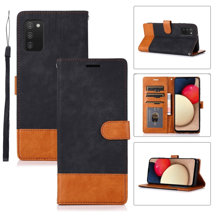 For Samsung Galaxy A03s Splicing Leather Phone Case